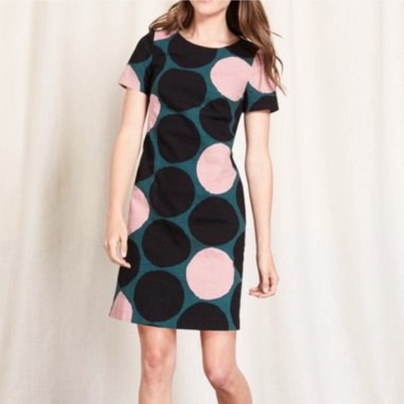 Boden Dresses & Skirts - Boden Carina Jumbo Dot Short Sleeve Sheath Dress Size 16 Long Length